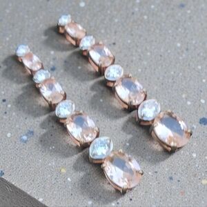 Rose Gold Vermeil Sterling Morganite Drop Earrings